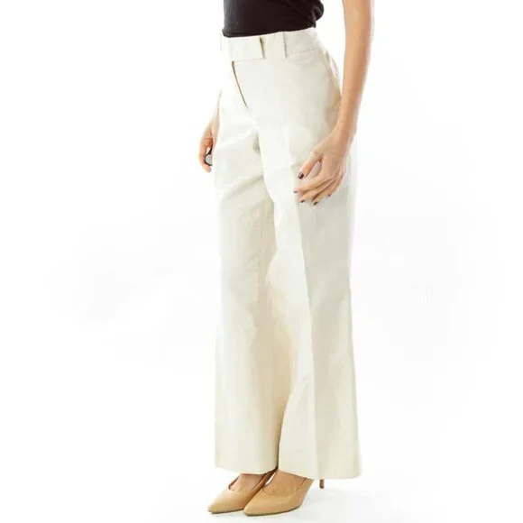 Ann Taylor Beige Canvas Straight-Leg Pants - Picture 2 of 3